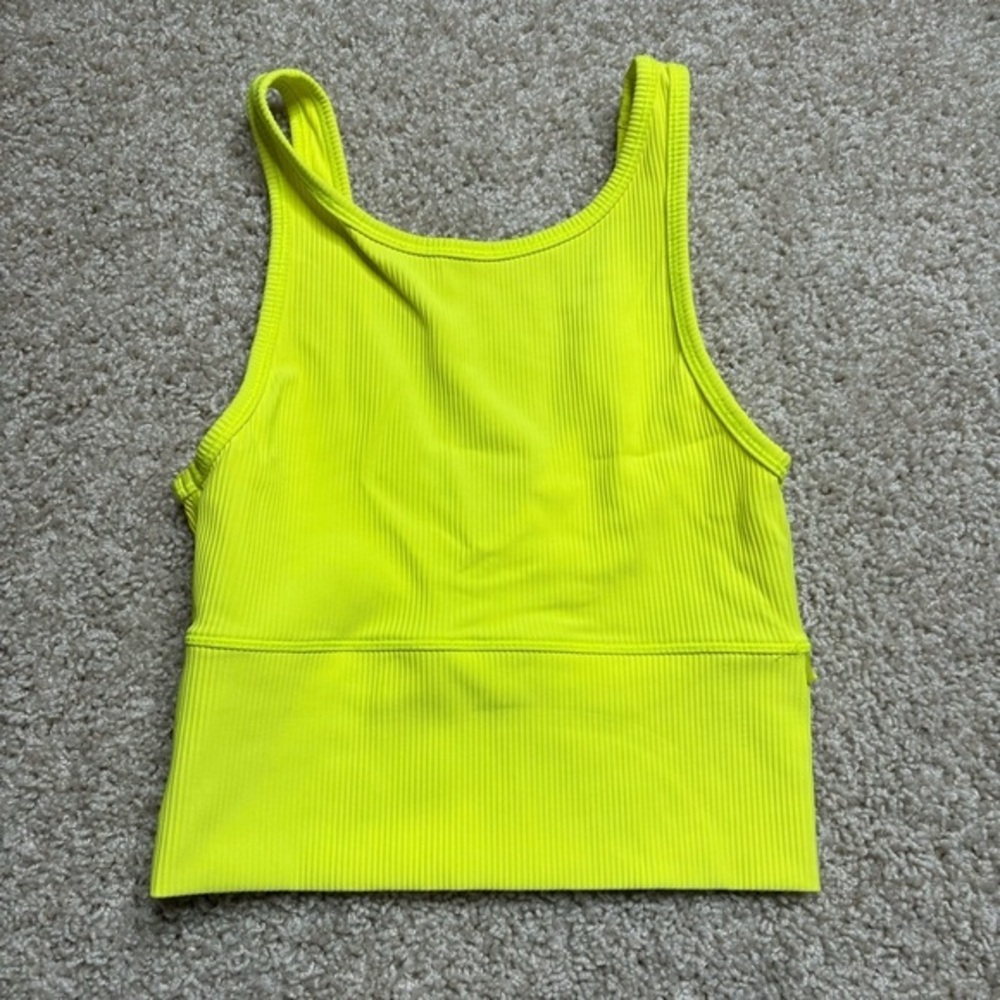 lululemon athletica Neon Yellow Ribbed Tank Top